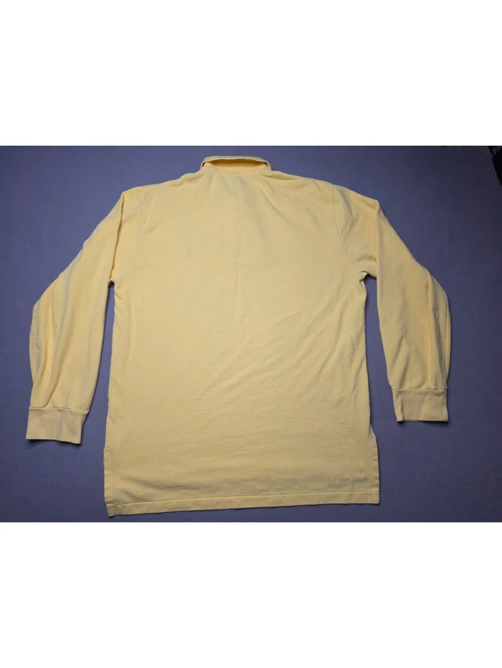 Vintage Polo Ralph Lauren Men’s Large Yellow Long Sleeve Polo Shirt USA Cotton